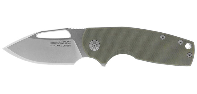 Couteau pliant SOG Stout FLK acier CRYO D2 lame 66 mm lame clip point
