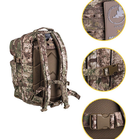 Sac à dos d'assaut Mil-Tec US 20 litres CIV-TEC polyester PVC avec système Laser Cut frontal et bretelle ventrale