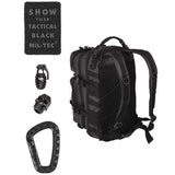 Sac à dos d'assaut Mil-Tec US 20 litres polyester enduit polyuréthane étanche avec poignée paracord et mousqueton ABS