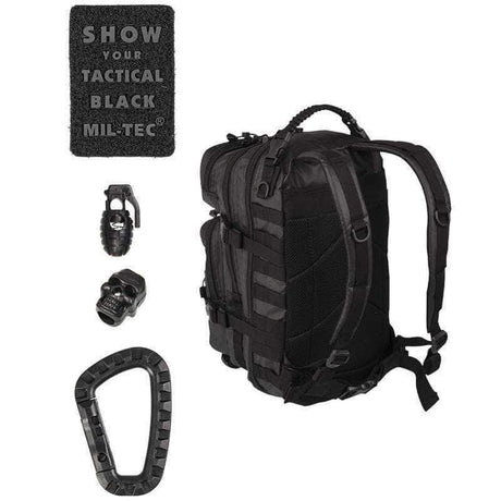 Sac à dos d'assaut Mil-Tec US 20 litres polyester enduit polyuréthane étanche avec poignée paracord et mousqueton ABS
