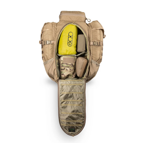 Sac à dos tactique Eberlestock Halftrack 43 L compatible radio PRC-117 avec housse de pluie