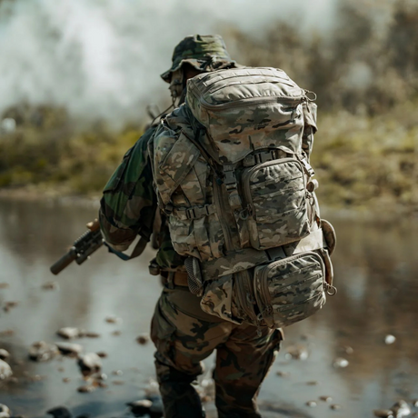 Sac à dos tactique Eberlestock Terminator 102 L renforcé avec cadre Intex-II et housse de pluie