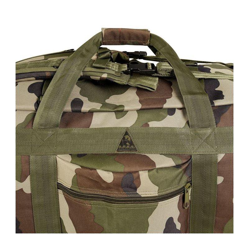 Sac de voyage Ares à roulettes 120L, compartiment central à ouverture totale, bretelles sac à dos