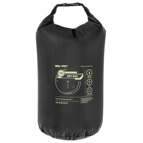 Sac étanche Mil-Tec Dry Bag 13L polyester 210T enduit PU 60 g colonne d'eau 5 000 mm