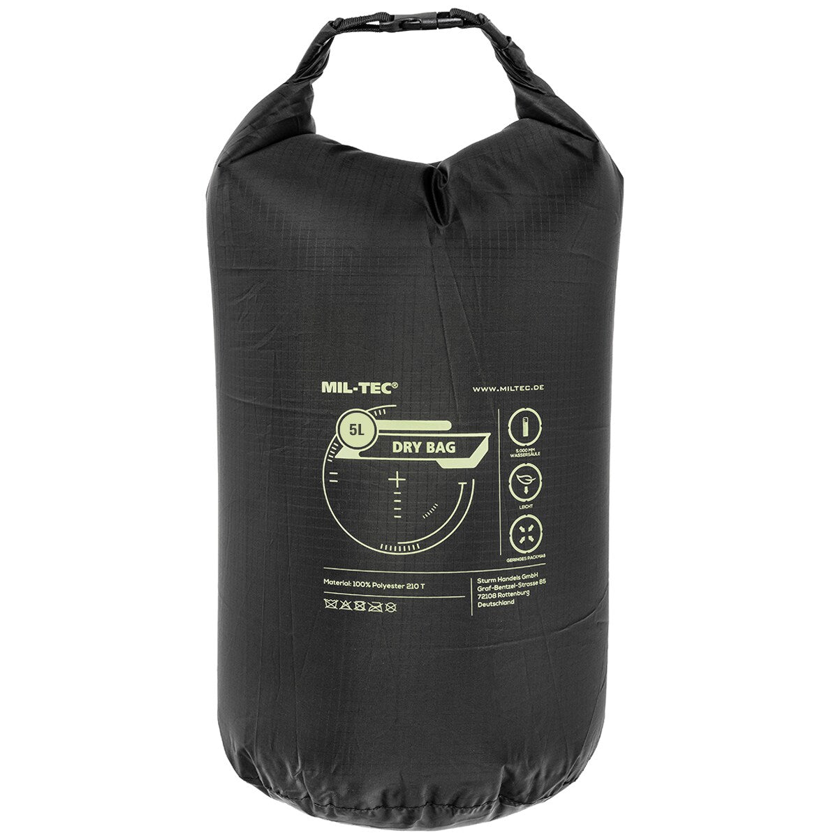 Sac étanche Mil-Tec Dry Bag 5 litres polyester roll-top ultraléger