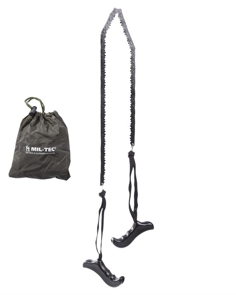 Scie à chaîne Mil-Tec 73 cm en acier 200 g avec poignées moulées et sac de transport
