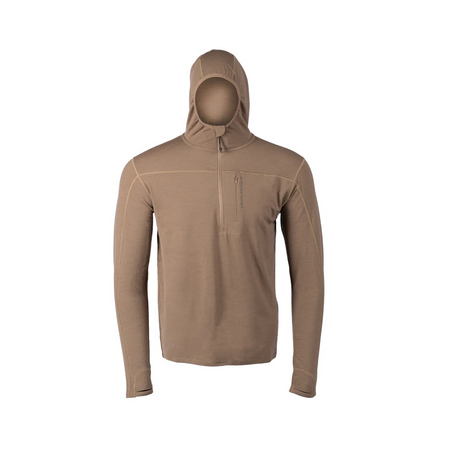 Sous-veste à capuche Eberlestock Lochsa Merino 300 g/m² en laine mérinos avec glissière 1/4