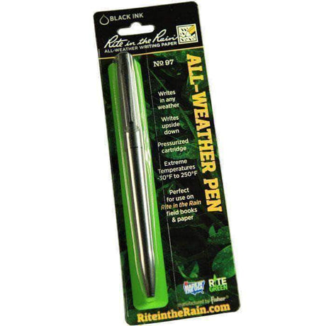 Stylo étanche Rite in the Rain All-Weather Clicker 97 corps métal cartouche pressurisée
