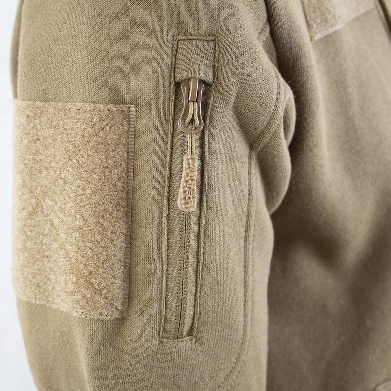 Sweat à capuche Mil-Tec Tactical en coton-polyester avec poches bras et fermeture éclair frontale