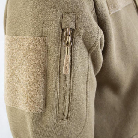 Sweat à capuche Mil-Tec Tactical en coton-polyester avec poches bras et fermeture éclair frontale
