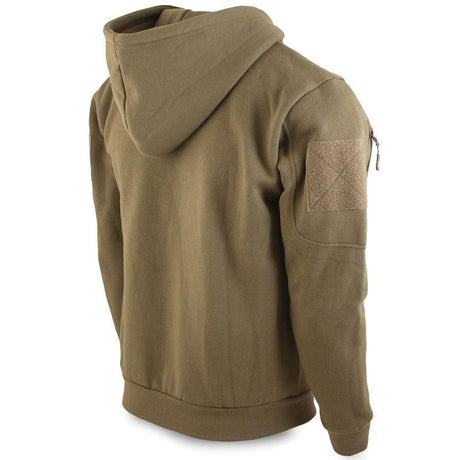 Sweat à capuche Mil-Tec Tactical en coton-polyester avec poches bras et fermeture éclair frontale