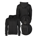 Sweat à capuche Mil-Tec Tactical en coton-polyester avec poches bras et fermeture éclair frontale