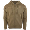 Sweat à capuche Mil-Tec Tactical en coton-polyester avec poches bras et fermeture éclair frontale