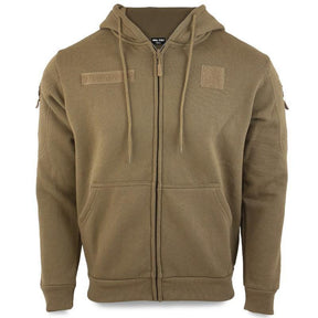 Sweat à capuche Mil-Tec Tactical en coton-polyester avec poches bras et fermeture éclair frontale