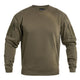 Sweat tactique Mil-Tec col rond en coton-polyester avec deux poches bras supérieur et passage écouteurs