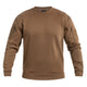 Sweat tactique Mil-Tec col rond en coton-polyester avec deux poches bras supérieur et passage écouteurs