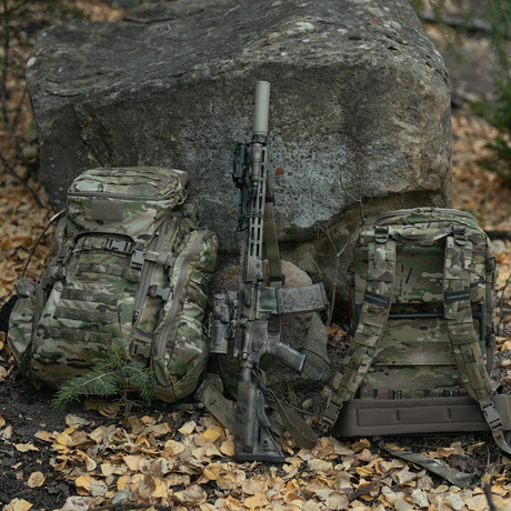 Système modulaire tactique Eberlestock Mission EMOD Full Kit cadre, sac d'assaut, rabat supérieur, pochettes latérales et panneau