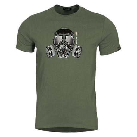 T-shirt Pentagon Ageron Gas Mask 190 g/m² coton filé à l'anneau usage courant