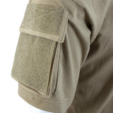 T-shirt tactique Mil-Tec en 100 % coton avec poches auto-agrippantes sur les deux manches pour patches