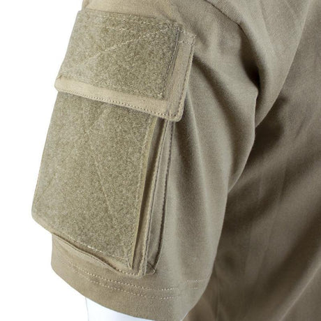T-shirt tactique Mil-Tec en 100 % coton avec poches auto-agrippantes sur les deux manches pour patches