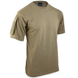 T-shirt tactique Mil-Tec en 100 % coton avec poches auto-agrippantes sur les deux manches pour patches