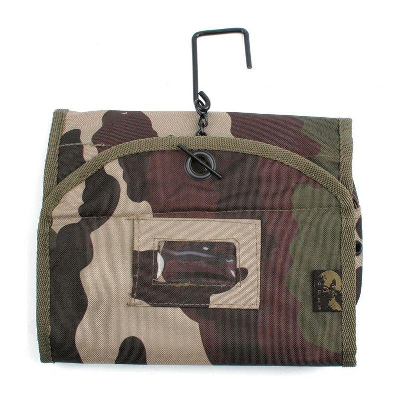 Trousse de toilette Ares TTOPS PM en polyester 600D, imperméable, 11 poches et miroir incassable