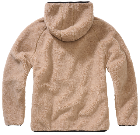 Veste polaire Brandit coupe femme à capuche maille peluche et trois poches à glissière