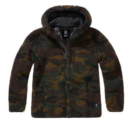 Veste polaire Brandit coupe femme à capuche maille peluche et trois poches à glissière