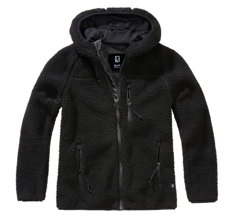 Veste polaire Brandit coupe femme à capuche maille peluche et trois poches à glissière