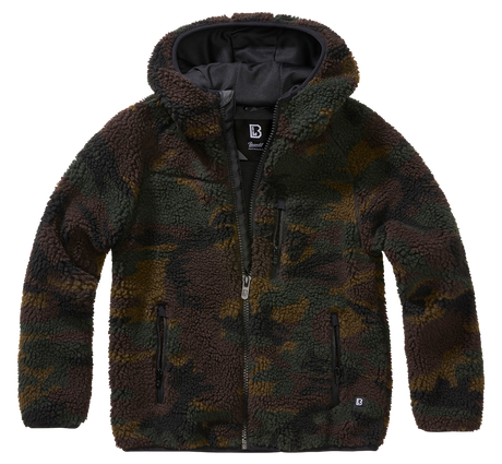 Veste polaire enfant Brandit Teddyfleece à capuche maille peluche et quatre poches