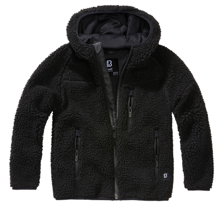 Veste polaire enfant Brandit Teddyfleece à capuche maille peluche et quatre poches