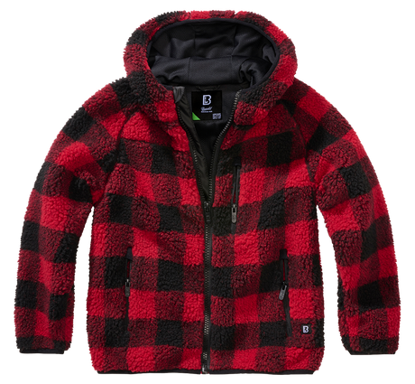 Veste polaire enfant Brandit Teddyfleece à capuche maille peluche et quatre poches