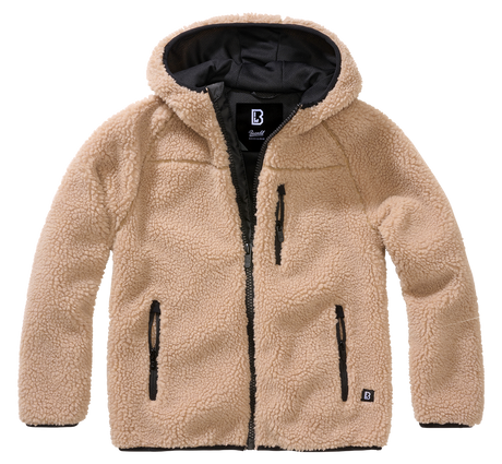 Veste polaire enfant Brandit Teddyfleece à capuche maille peluche et quatre poches