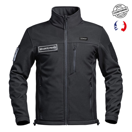 Veste softshell A10 Equipment SÉCU-ONE flap Sécurité Privée membrane X-PERF 3000/3000 mm