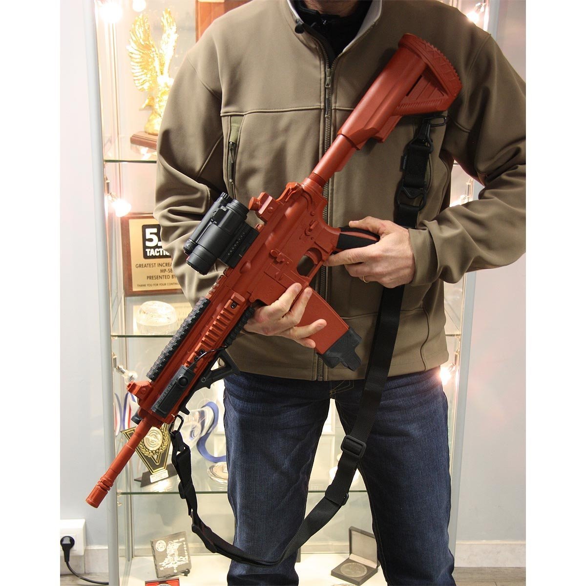 Fusil d'entraînement ASP Red Gun H&K 416 Drop Mag inerte avec deux chargeurs fournis