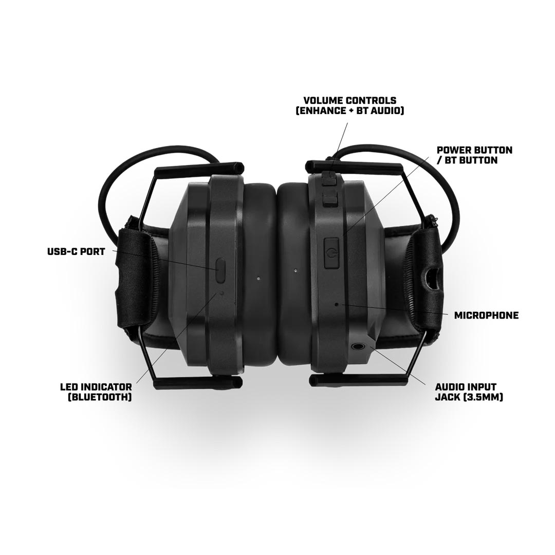 Casque antibruit électronique AXIL MX PRO SNR 30 amplification 6X Bluetooth 5.3 et USB-C