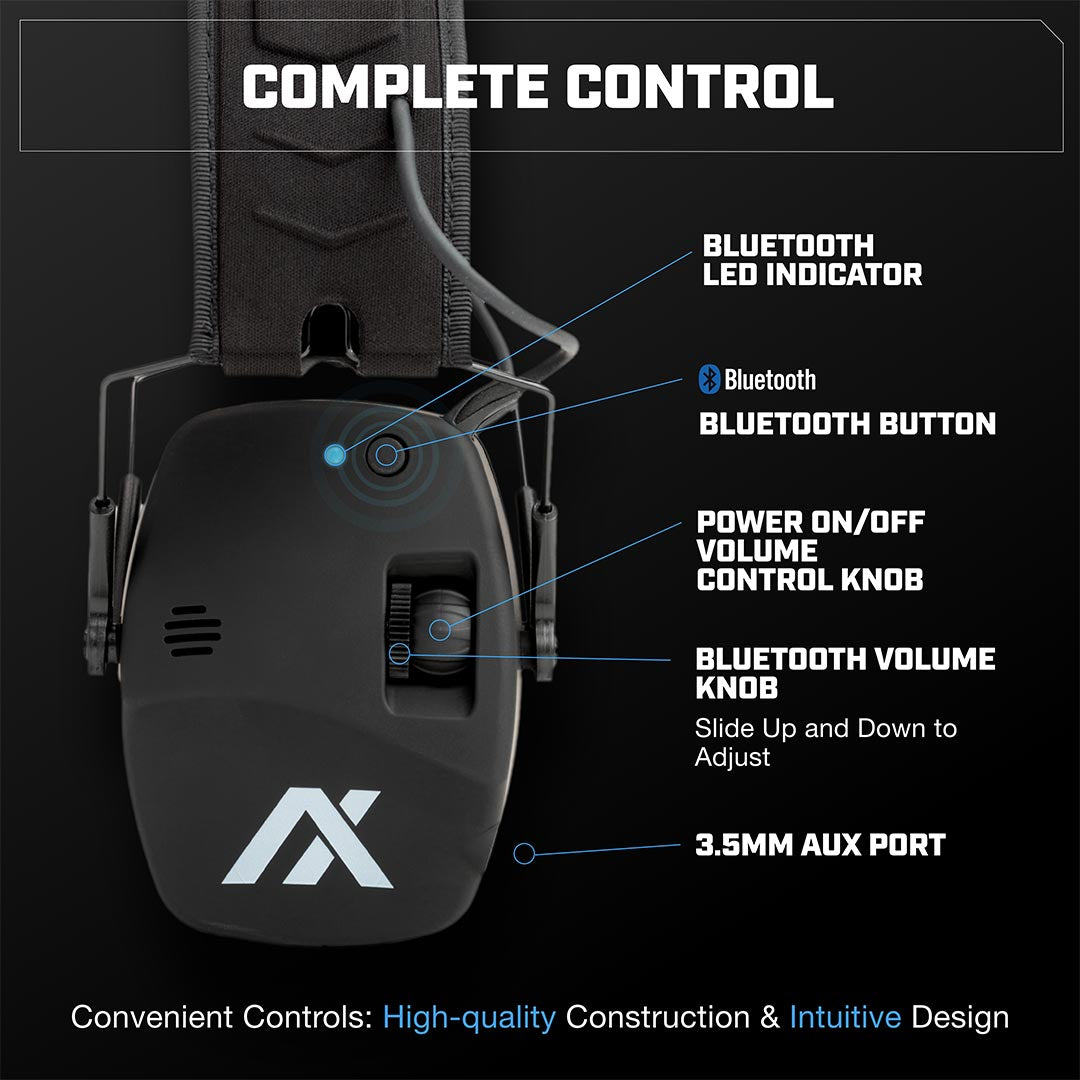 Casque antibruit électronique AXIL TRACKR Blu Bluetooth 5.0 SNR 27 dB EN 352:2020