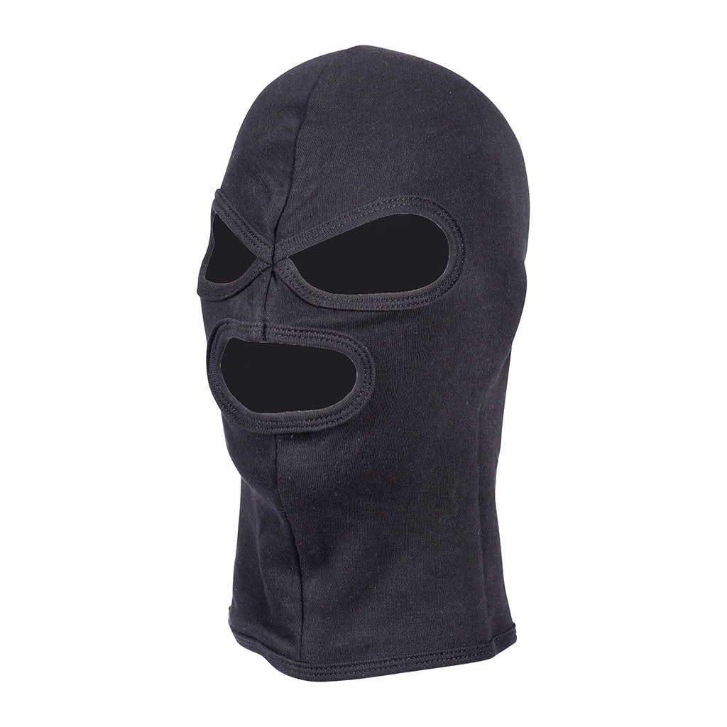 Cagoule trois trous Ares en coton taille unique pour port sous casque ou capuche