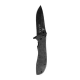 Couteau pliant Ares Gun Steel manche métal 19 cm déplié clip de ceinture et étui nylon