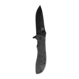 Couteau pliant Ares Gun Steel manche métal 19 cm déplié clip de ceinture et étui nylon