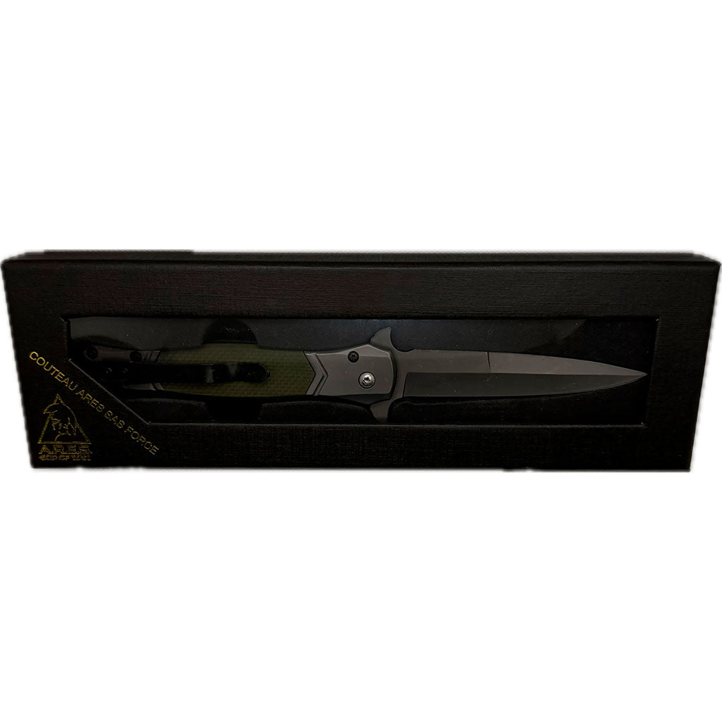 Couteau pliant Ares SAS-Force lame 9 cm à ouverture assistée livré en coffret