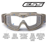 Kit masque balistique ESS Influx ventilation AVS réglable et 2 écrans de 3 mm