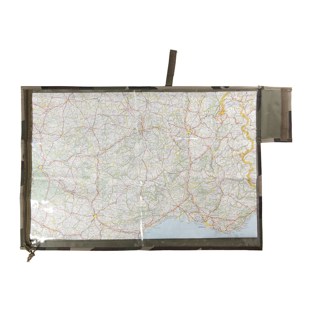 Porte-carte d'état-major Ares à face vinyle transparent 46 x 67 cm avec mousqueton