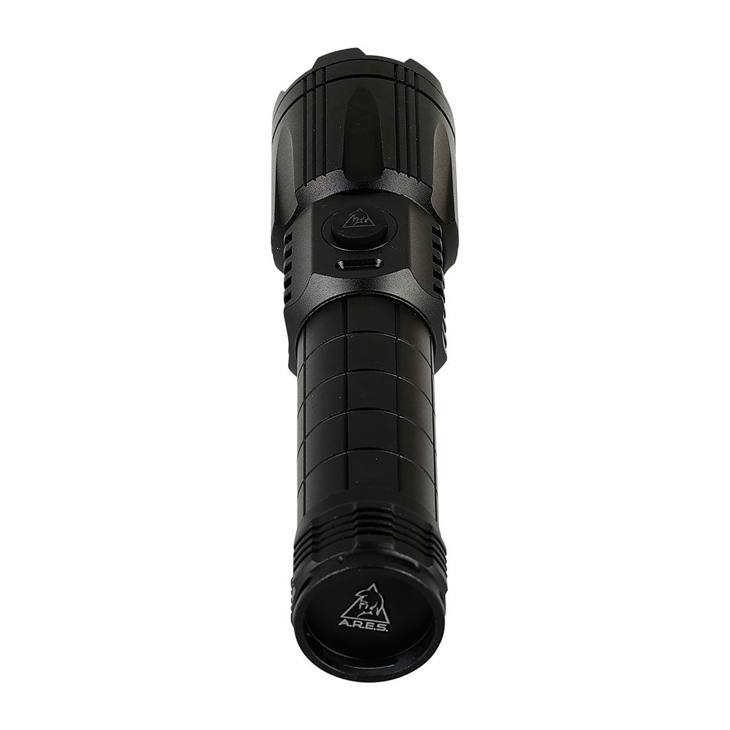 Lampe torche tactique Ares en aluminium 1800 lumens rechargeable avec batterie externe