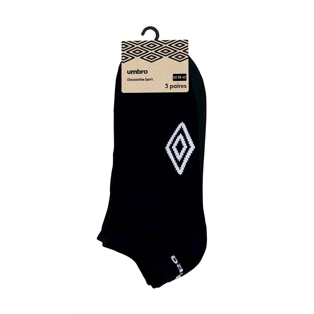 Lot de 3 paires de chaussettes basses Ares en coton et polyester avec élasthanne