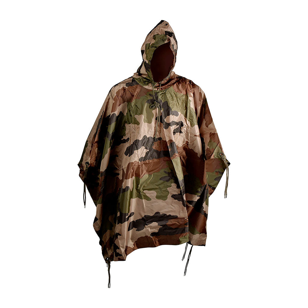 Poncho militaire Ares en nylon ripstop enduit polyuréthane à coutures thermosoudées