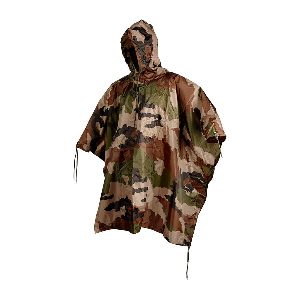 Poncho militaire Ares en nylon ripstop enduit polyuréthane à coutures thermosoudées