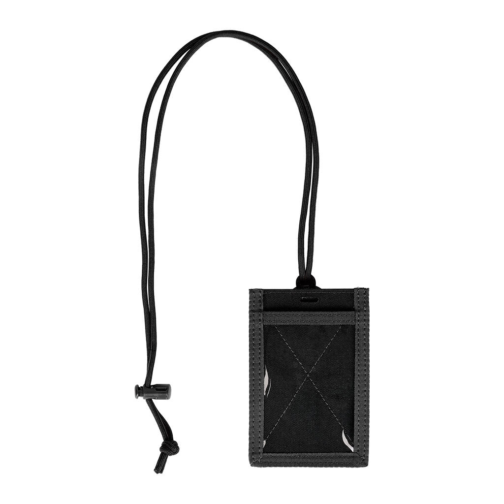 Porte-badge Ares en nylon 1000D à trois compartiments et lanière tour de cou détachable