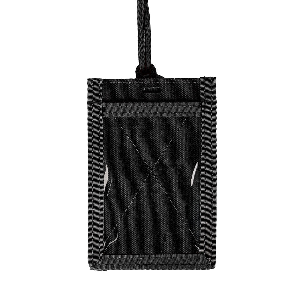 Porte-badge Ares en nylon 1000D à trois compartiments et lanière tour de cou détachable