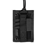Porte-badge Ares en nylon 1000D à trois compartiments et lanière tour de cou détachable